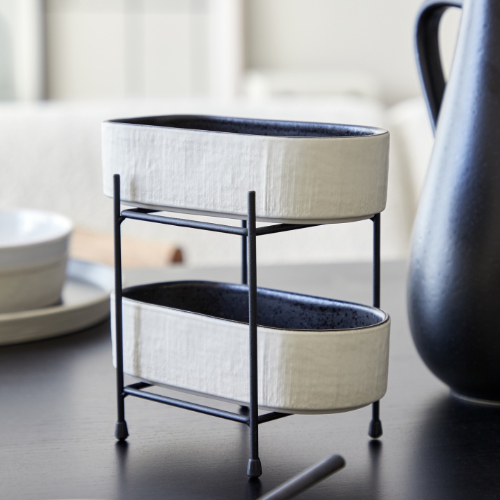 COSTA NOVA-Square metallic riser (Set of 6)