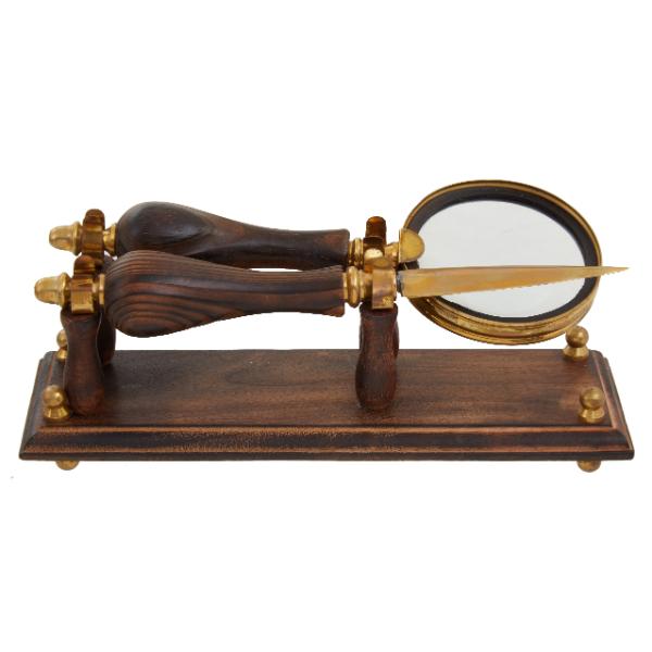 Copper & Plush-Churchill Brown Wood Magnifier Letter Opener