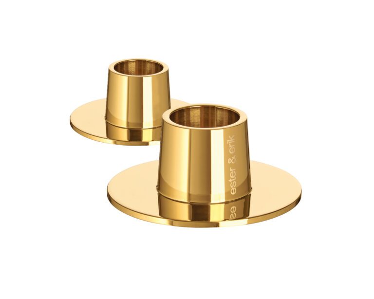 Copper & Plush-Classic Candle Holder - Shiny Gold (2 pack)