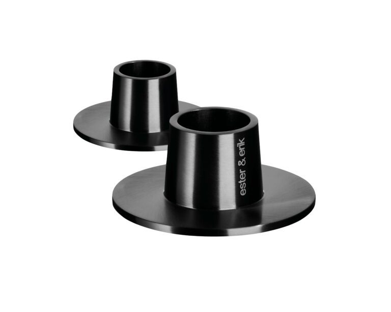 Copper & Plush-Classic Candle Holder - Matt Black (2 pack)