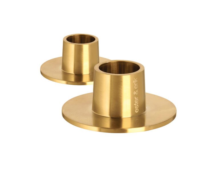Copper & Plush-Classic Candle Holder - Matt Gold (2 pack)