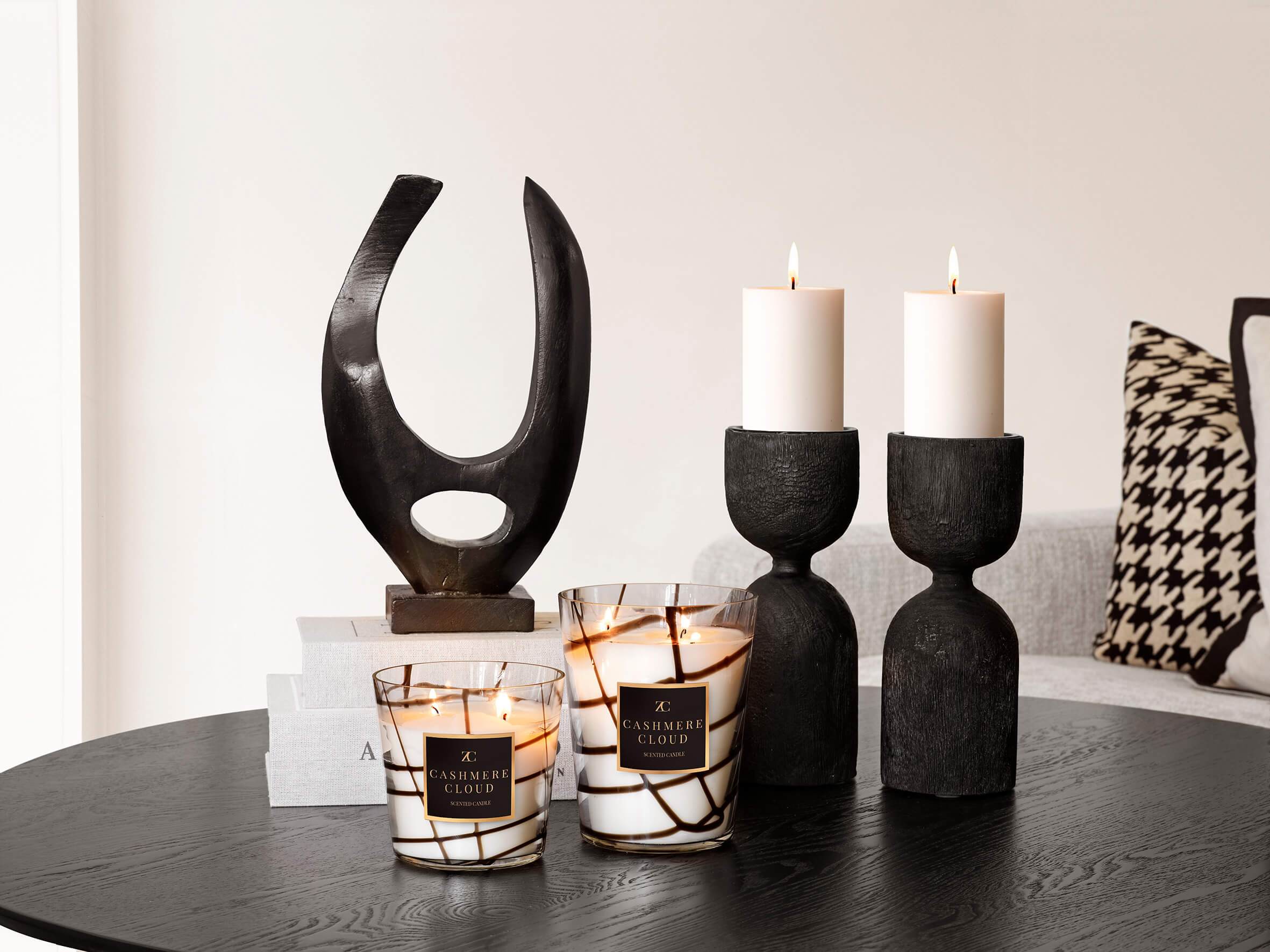 Copper & Plush-Hourglass Candle Holder