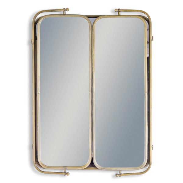 Copper & Plush-Industrial 3-Fold Mirror