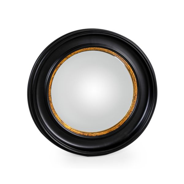 Copper & Plush-Black & Gold Convex Mirror - Large