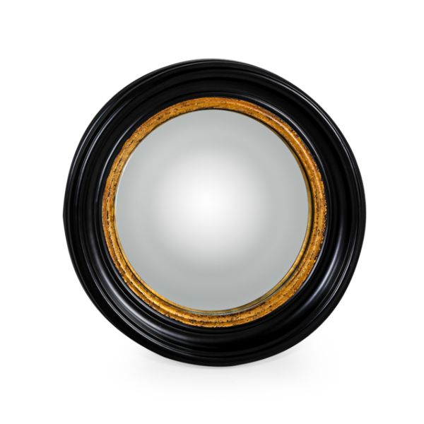 Copper & Plush-Black & Gold Convex Mirror - Medium