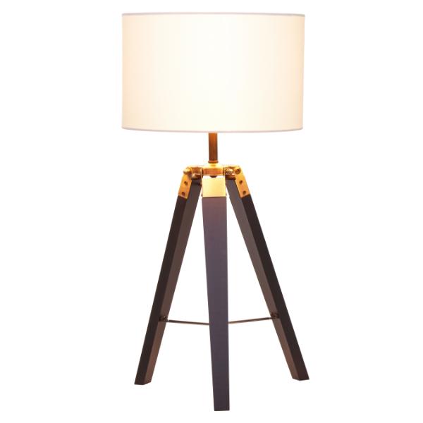 Copper & Plush-Malvern Tripod Table Lamp With Black Base