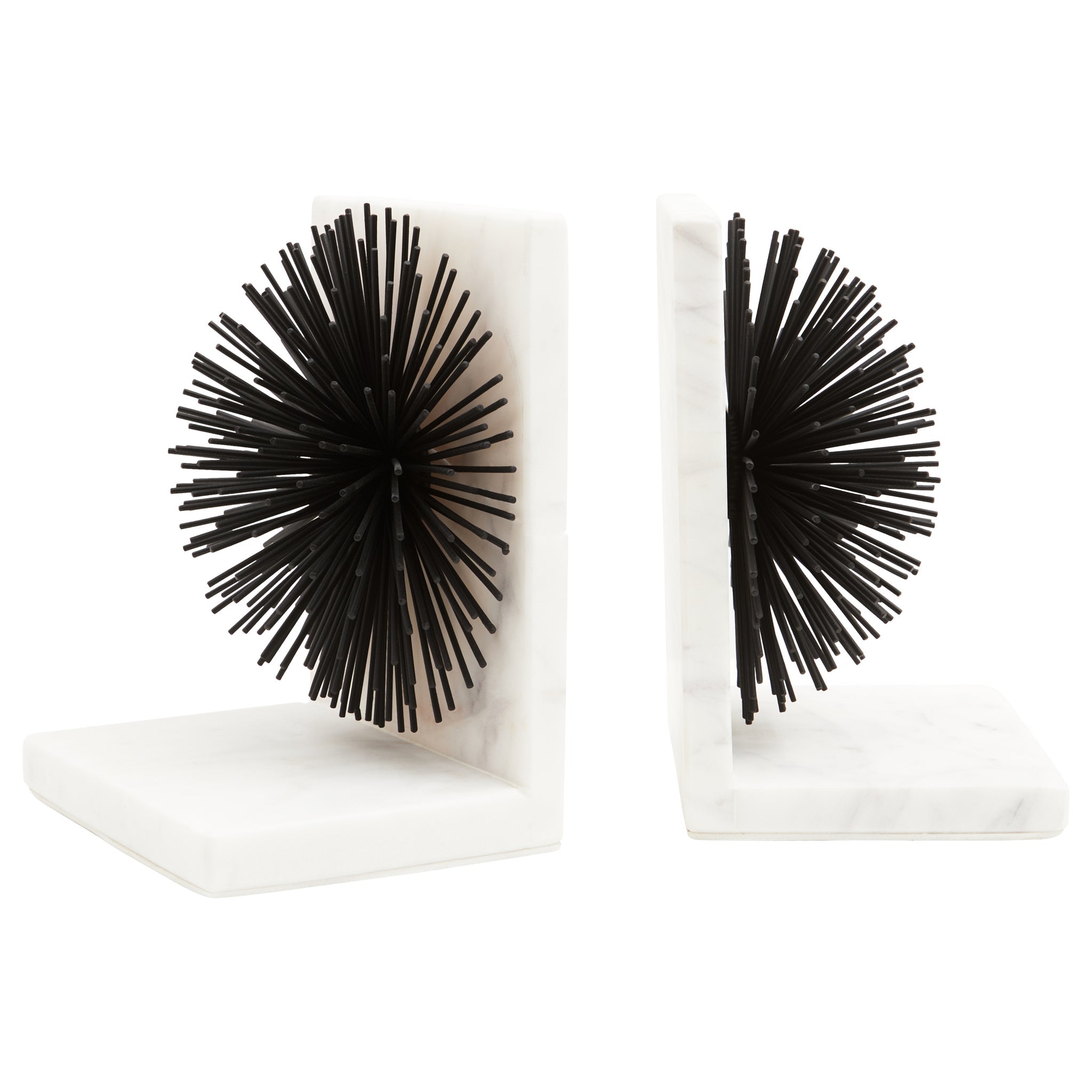 Copper & Plush-Mirano Set Of Two Starburst White Bookends
