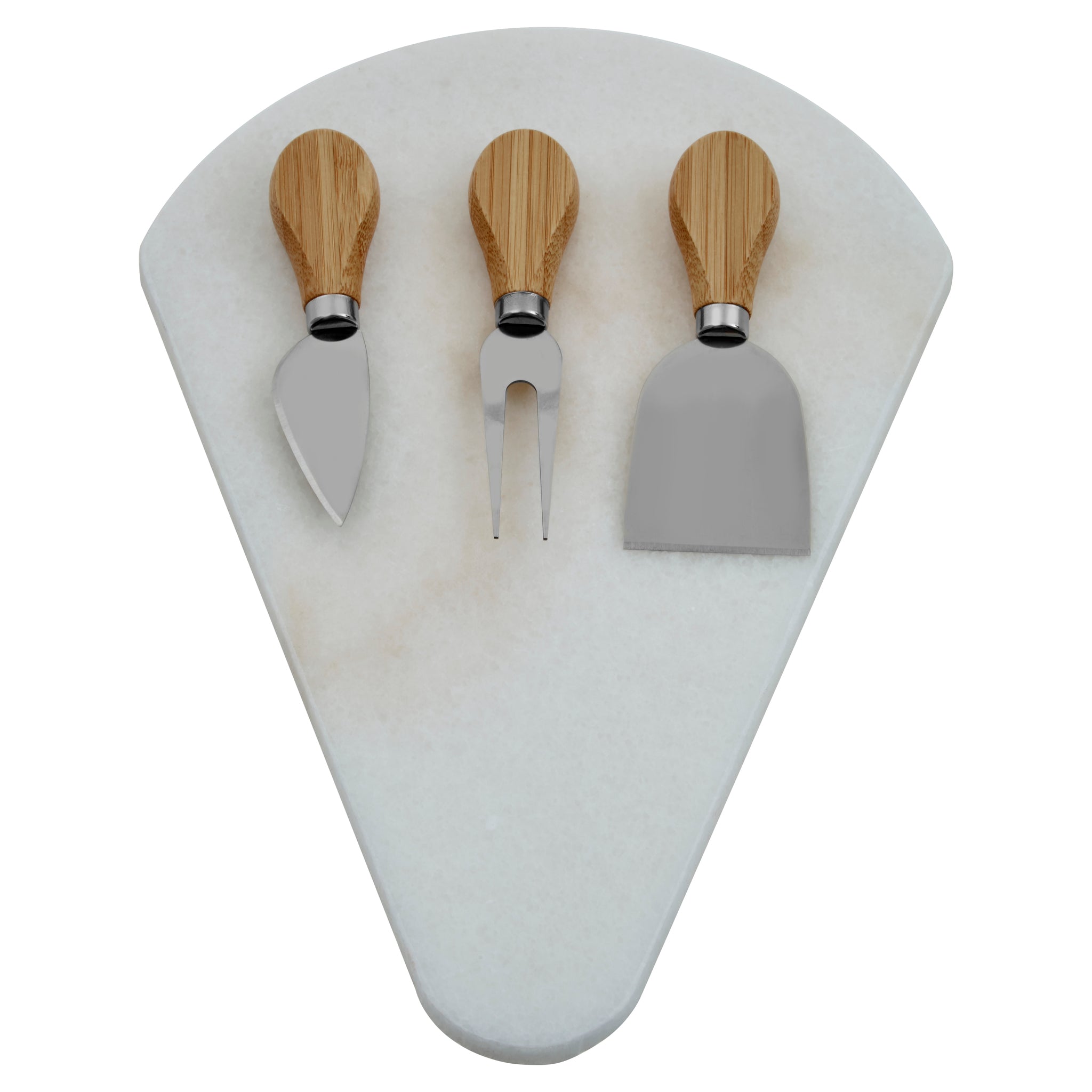 Copper & Plush-White Fan Shaped Marble Cheese Board