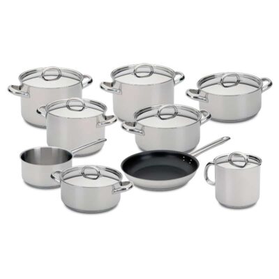 Crosscraft-Silampos 9 Piece Cookware Set, Stainless Steel Lid