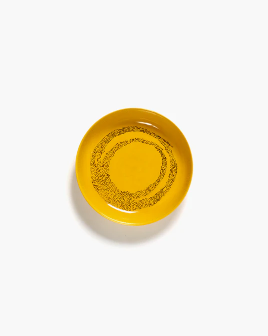 Eclecticist-Deep plate yellow - black dots Feast