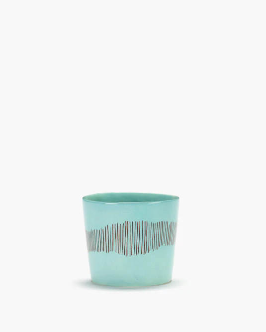 Eclecticist-Espresso cup 15cl azure - red stripes Feast