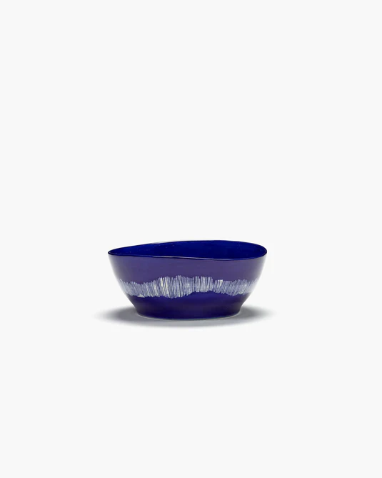 Eclecticist-Bowl L dark blue - white stripes Feast