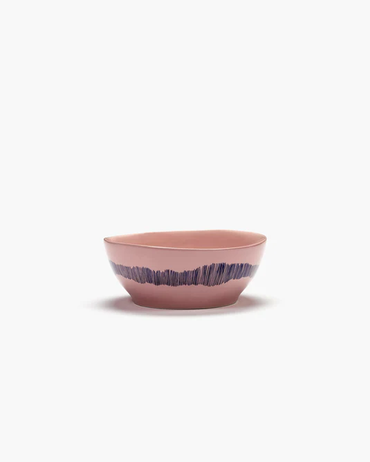Eclecticist-Bowl L pink - blue stripes Feast