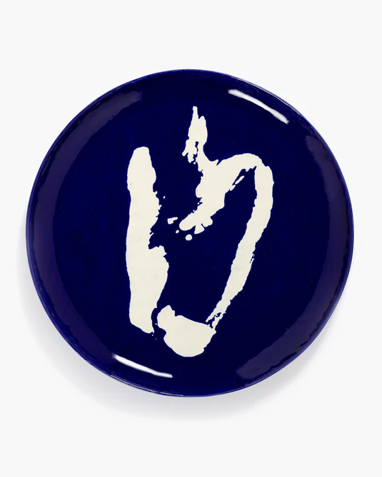 Eclecticist-Serving plate L blue - white pepper Feast