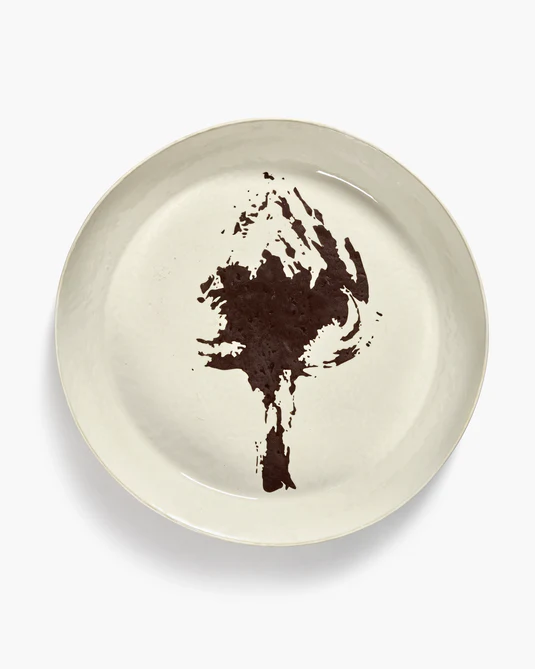 Eclecticist-Serving plate L off-white - black artichoke Feast