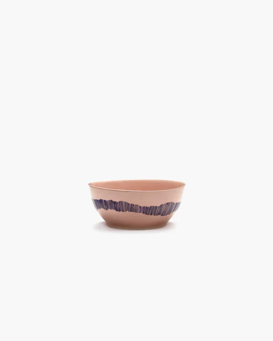 Eclecticist-Bowl S pink - blue stripes Feast