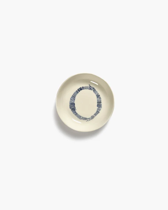 Eclecticist-Dish S white swirl - blue stripes Feast