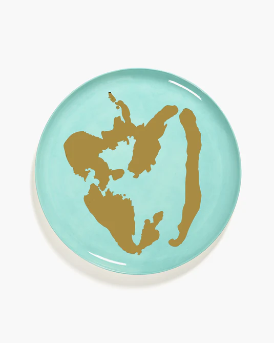 Eclecticist-Serving plate azure - golden pepper Feast