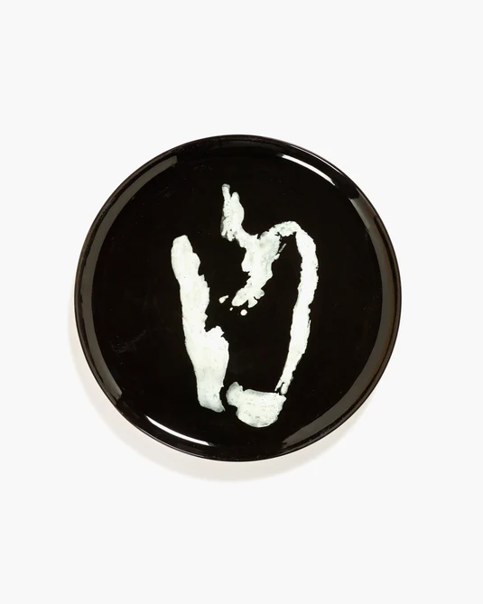 Eclecticist-Serving plate black - white pepper Feast