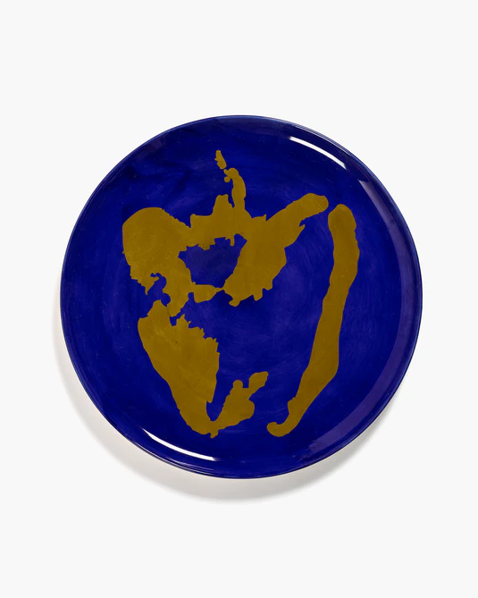 Eclecticist-Serving plate blue - golden pepper Feast
