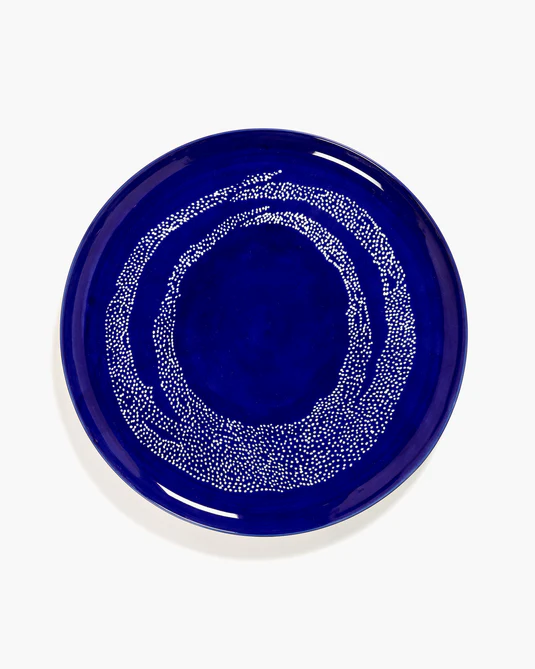 Eclecticist-Serving plate dark blue - white dots Feast