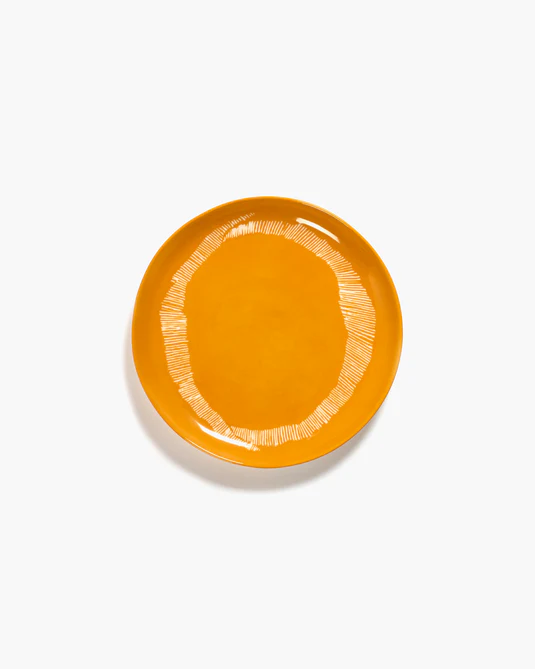 Eclecticist-Starter plate yellow - white stripes Feast