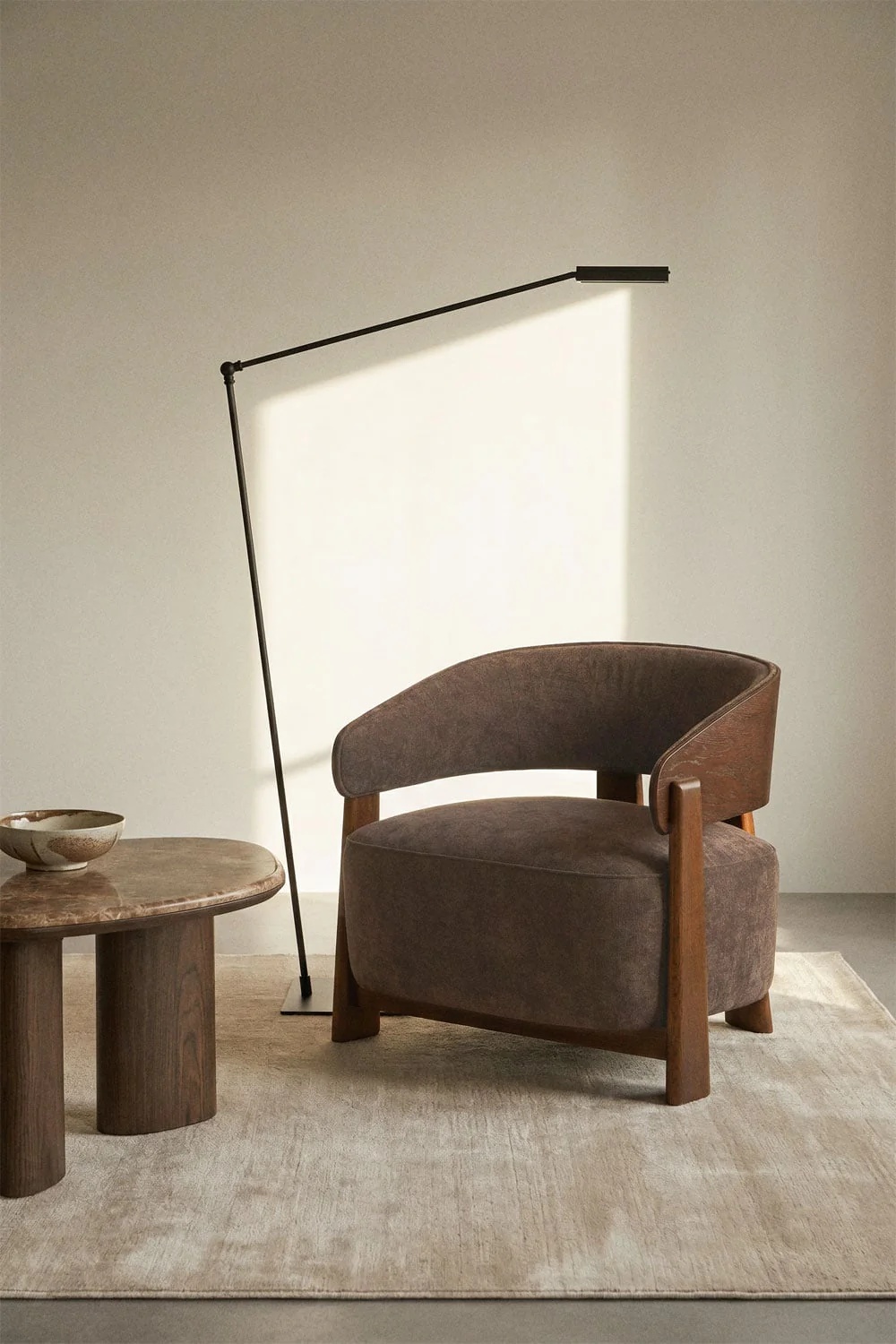 Copper & Plush-Olea Oak Armchair