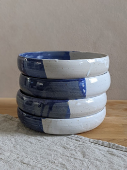 Ceramics by Tiz-Seablue Range Pasta/Soup Bowl