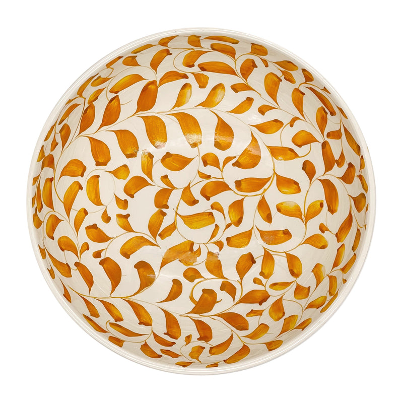 Villa Bologna Pottery-Dinner Plate in Yellow, Scroll