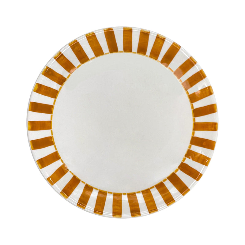 Villa Bologna Pottery-Charger Plate in Yellow, Stripes