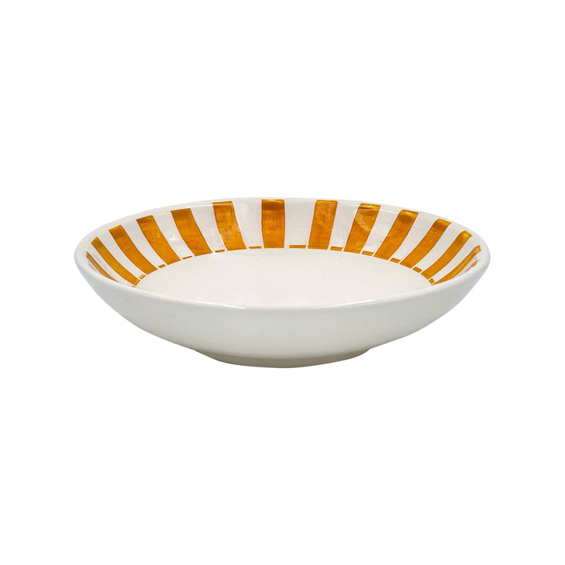 Villa Bologna Pottery-Pasta Bowl in Yellow, Stripes