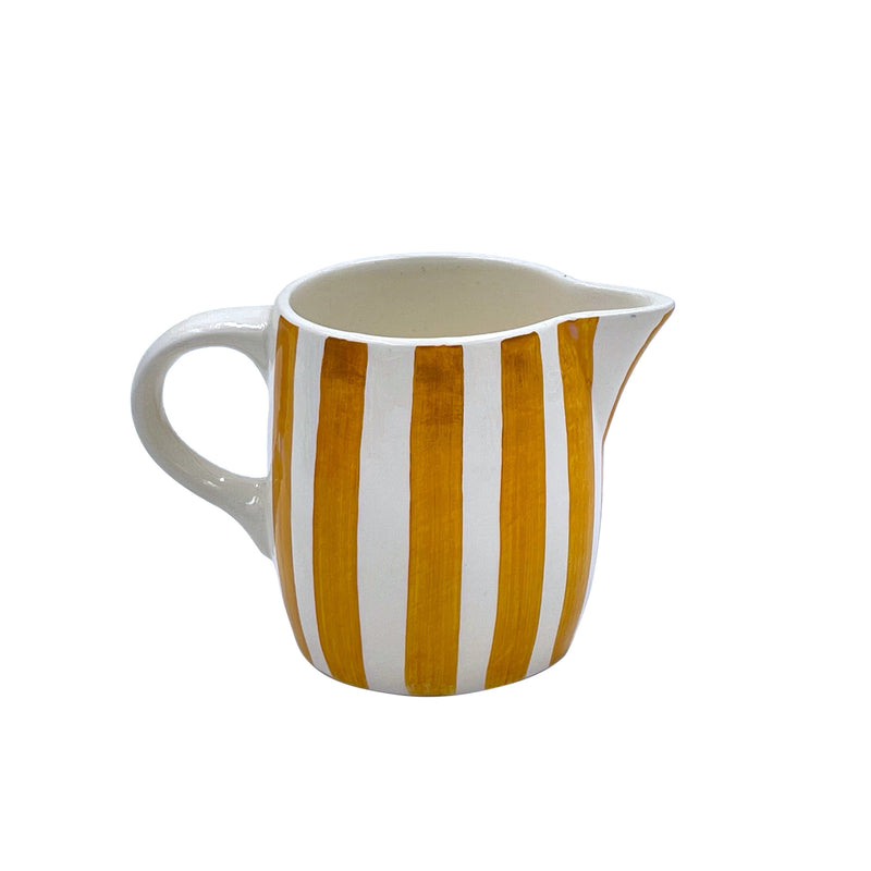 Villa Bologna Pottery-Milk Jug in Yellow, Stripes
