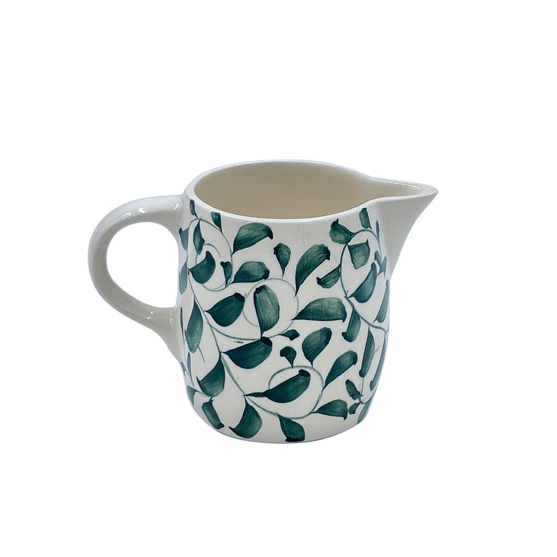 Villa Bologna Pottery-Milk Jug in Green, Scroll