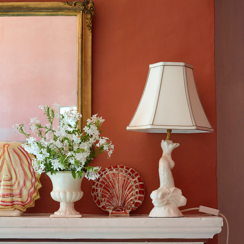 Villa Bologna Pottery-Dolphin Lamp in Cream, Small