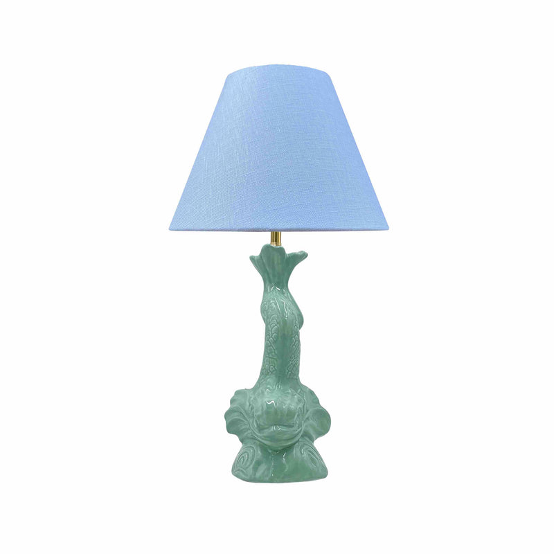 Villa Bologna Pottery-Small Empire Linen Lampshade 25cm in Light Blue