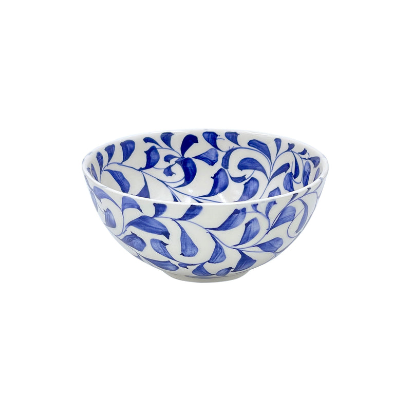 Villa Bologna Pottery-Small Bowl in Navy Blue, Scroll