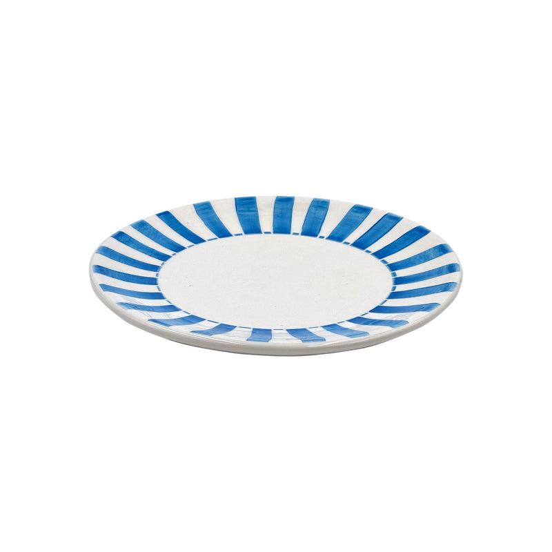 Villa Bologna Pottery-Side Plate in Light Blue, Stripes