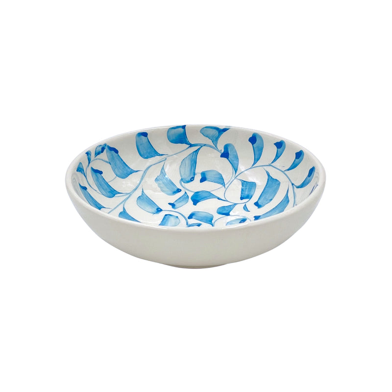 Villa Bologna Pottery-Peanut Bowl in Light Blue, Scroll