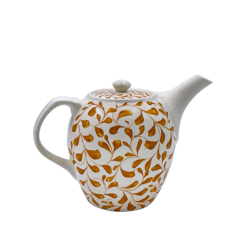 Villa Bologna Pottery-Teapot in Yellow, Scroll