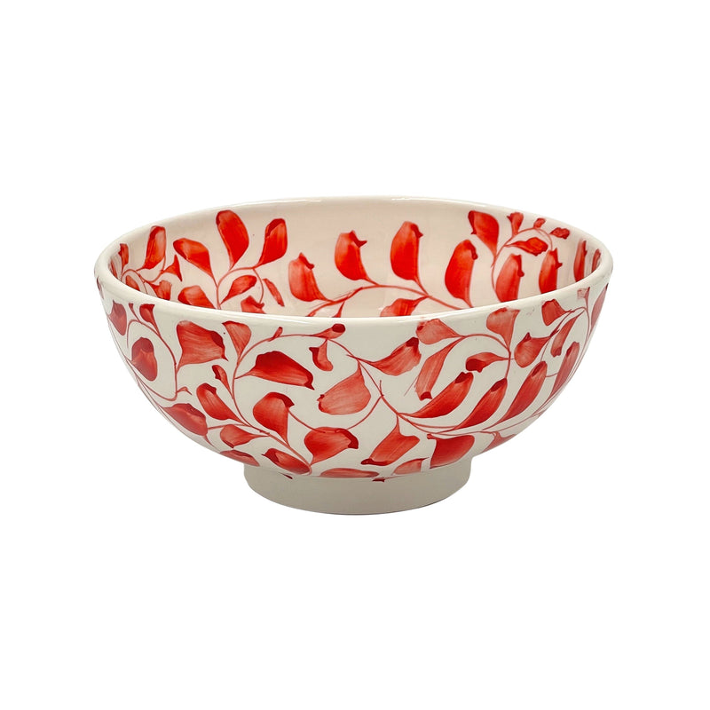 Villa Bologna Pottery-Medium Bowl in Red, Scroll