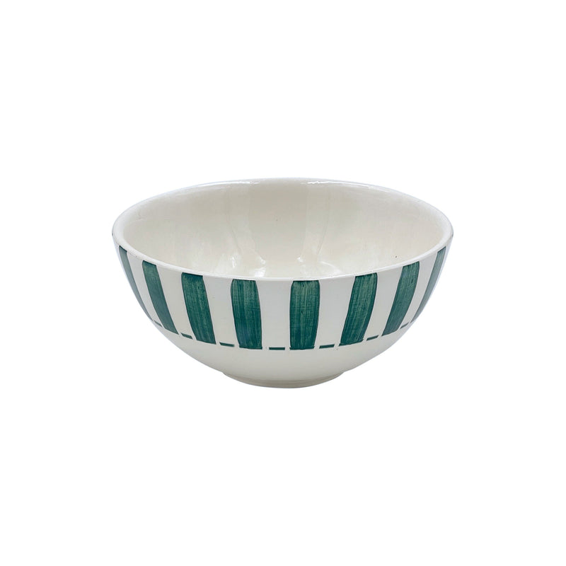 Villa Bologna Pottery-Small Bowl in Green, Stripes