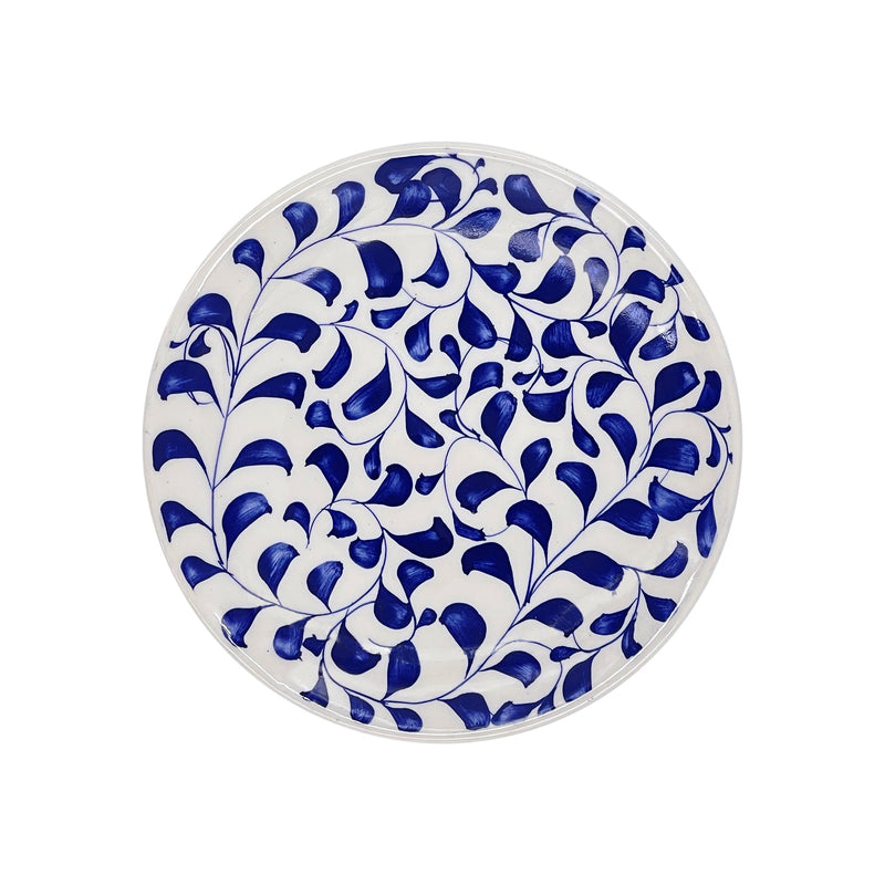 Villa Bologna Pottery-Side Plate in Navy Blue, Scroll, Set of Four