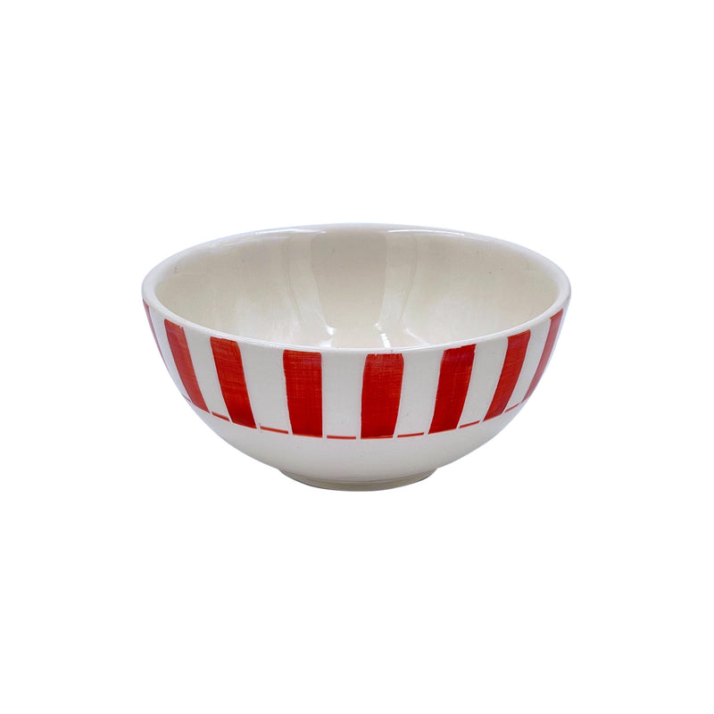 Villa Bologna Pottery-Small Bowl in Red, Stripes