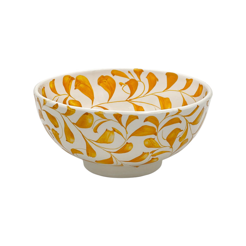 Villa Bologna Pottery-Medium Bowl in Yellow, Scroll