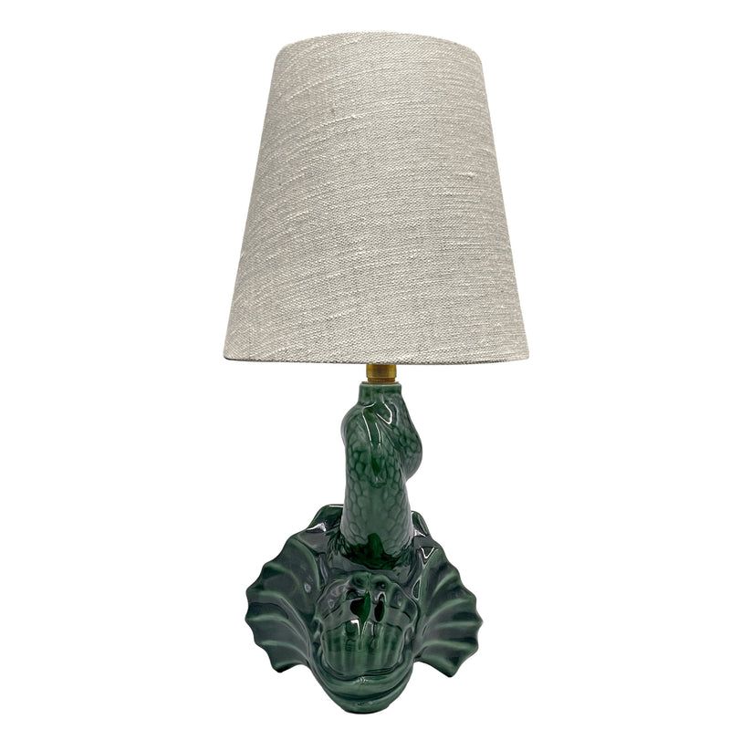 Villa Bologna Pottery-Dolphin Lamp in Emerald Green