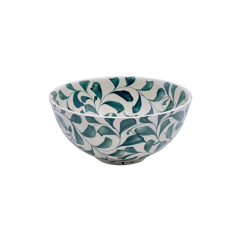 Villa Bologna Pottery-Small Bowl in Green, Scroll