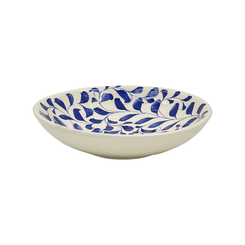 Villa Bologna Pottery-Pasta Bowl in Navy Blue, Scroll