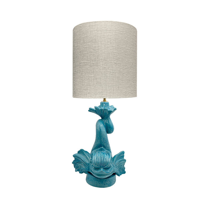 Villa Bologna Pottery-Dolphin Lamp in Turquoise