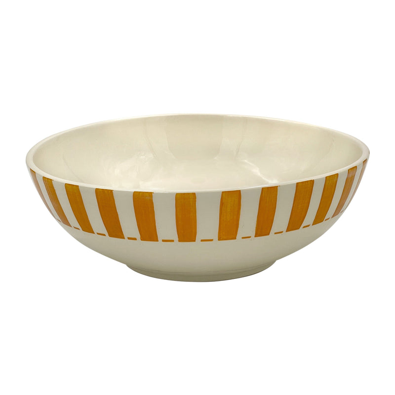 Villa Bologna Pottery-Large Bowl in Yellow, Stripes
