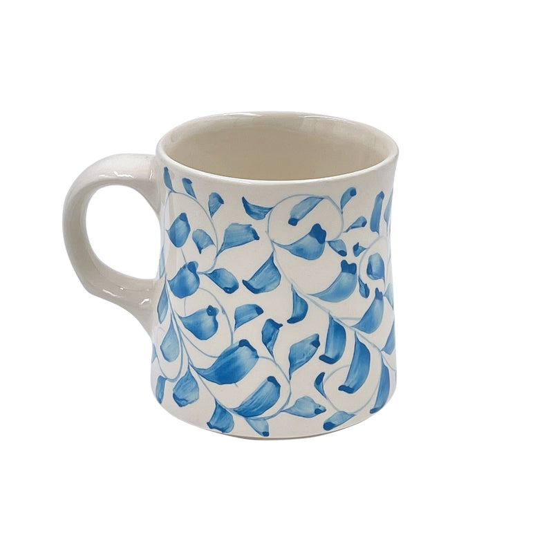 Villa Bologna Pottery-Mug in Light Blue, Scroll